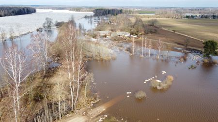 Plūdi Krustpils pagasta Klauģos un Peņigās - 1.marts