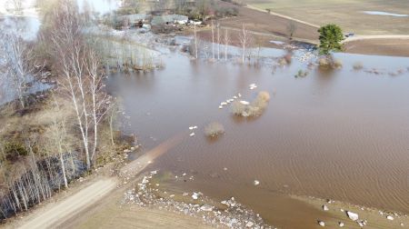 Plūdi Krustpils pagasta Klauģos un Peņigās - 1.marts