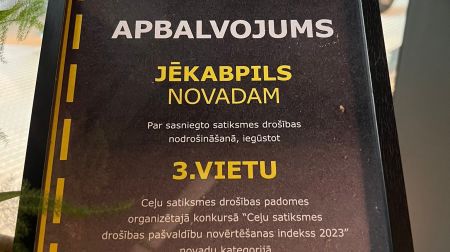 Jēkabpils novads atzīts par trešo drošāko ceļu satiksmes jomā