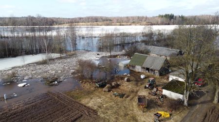 Plūdi Krustpils pagasta Klauģos un Peņigās - 1.marts