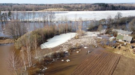 Plūdi Krustpils pagasta Klauģos un Peņigās - 1.marts