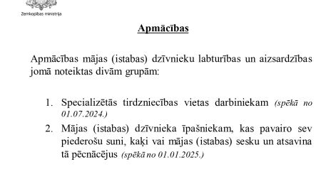 Izmaiņas mājdzīvnieku turēšanā, pavairošanā, atsavināšanā - Zemkopības ministrijas prezentācija