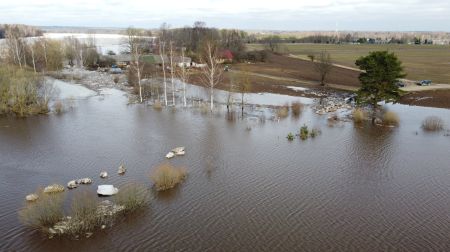 Plūdi Krustpils pagasta Klauģos un Peņigās - 1.marts