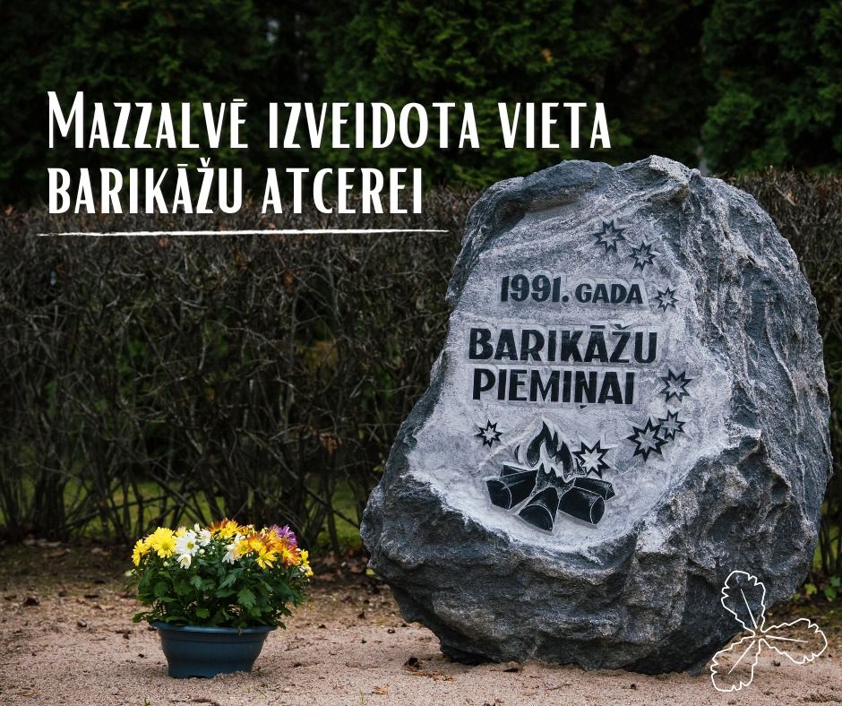 Mazzalves pagastā atklāts piemiņas akmens 1991.gada barikāžu atcerei
